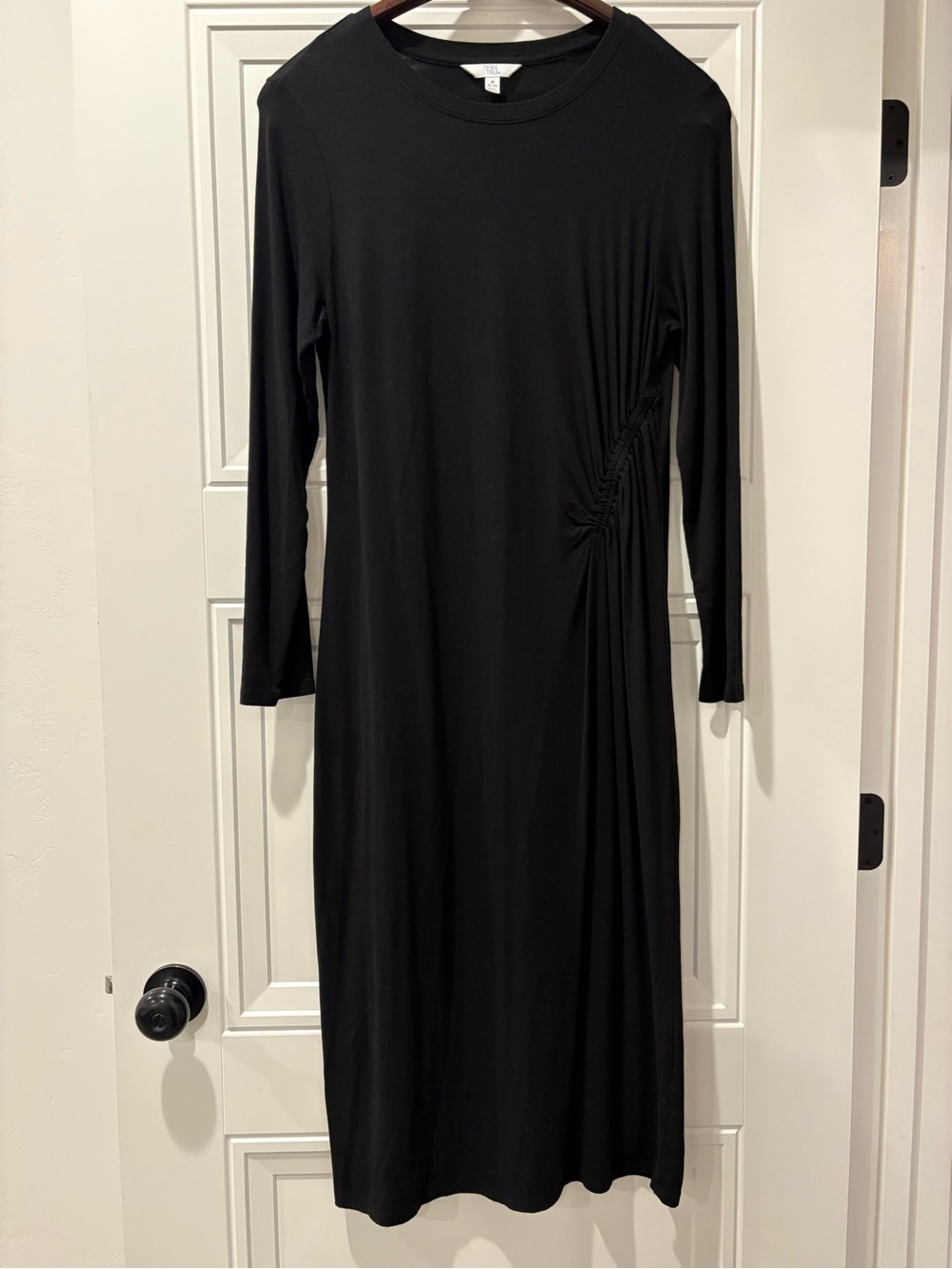Maternity Scrunched Waist Black Dress